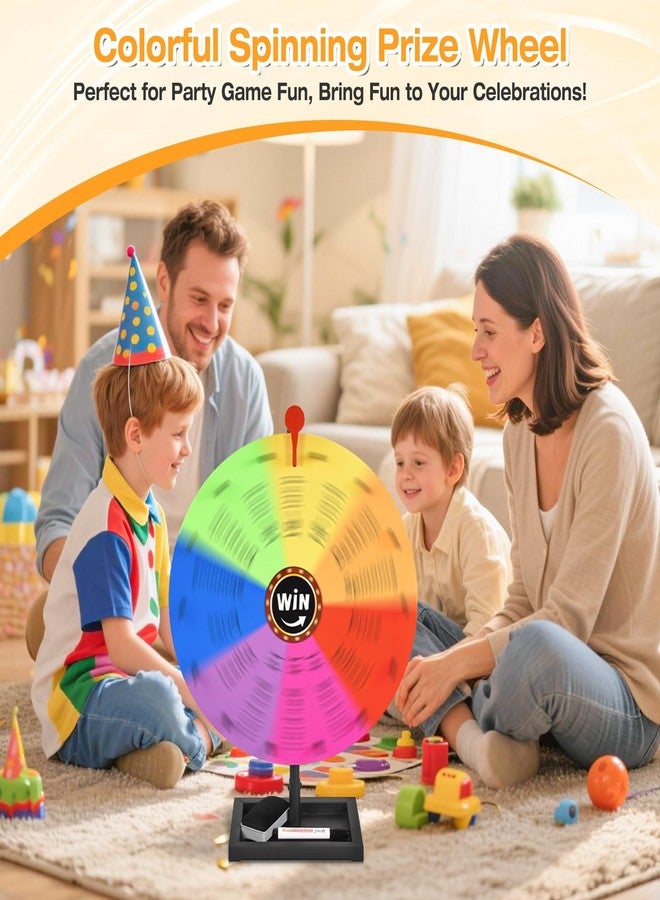 AugFir 18-inch Tabletop Prize Wheel, Prize Wheel Spinner with Stand & Storage Base, Featuring a Prize Wheel with 14 Customizable Color Sections. Suitable for Party Games, Family Games (Original) - Image 4